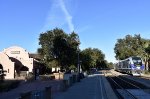 The two Chargers push Amtrak Train # 536 out of Davis Station 